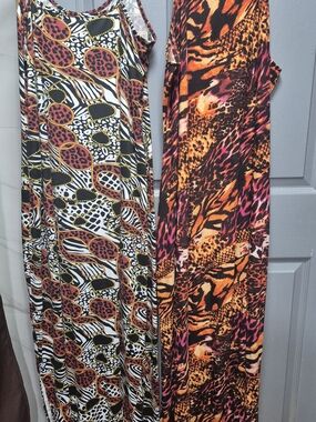 Bold Animal Print Maxi Dress - Orange, Pink, Black